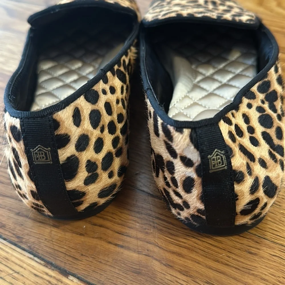 BIRDIES the starling cheetah animal print haircalf loafer flats shoes 7 slip on